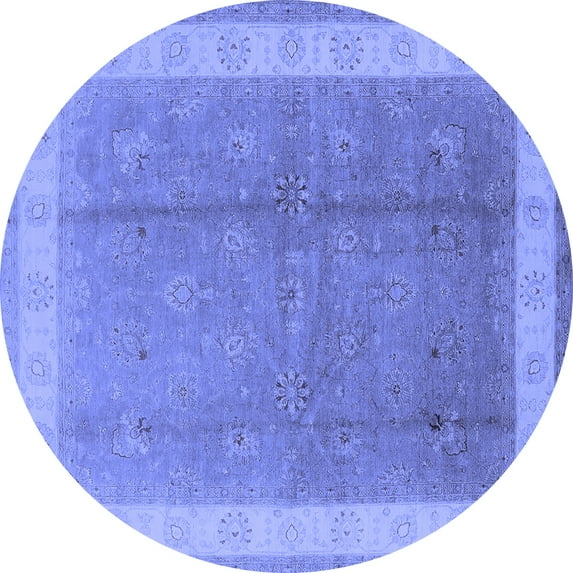 Ahgly Company Indoor Round Oriental Blue Industrial Area Rugs, 6' Round