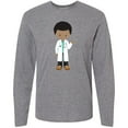 thumbnail image 3 of Inktastic African American Boy, Doctor, Boy Wearing Lab Coat Long Sleeve T-Shirt, 3 of 5