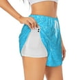thumbnail image 2 of Haiem Sky Blue Glitter Women's 2 in 1 Running Shorts - Lightweight Athletic Workout Gym Yoga Breathable Sports Shorts Liner with Phone Pockets-Medium, 2 of 9