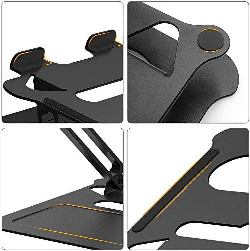 Adjustable Laptop Stand,Portable Laptop Computer Stand Riser&Multi-Angle Stand with Heat-Vent to Elevate Laptop Holder for Mac,Notebook,Lenovo KT1-black