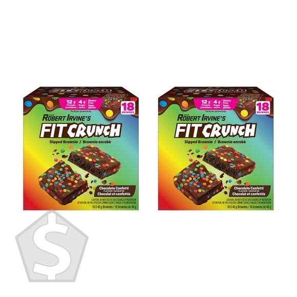 FITCRUNCH Chocolate Confetti Dipped Brownies - Pack of 2