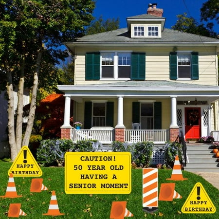 50th Birthday Yard Decoration - Caution 50 Year Old Having ... 50th Birthday Yard Decoration - Caution 50 Year Old Having ...