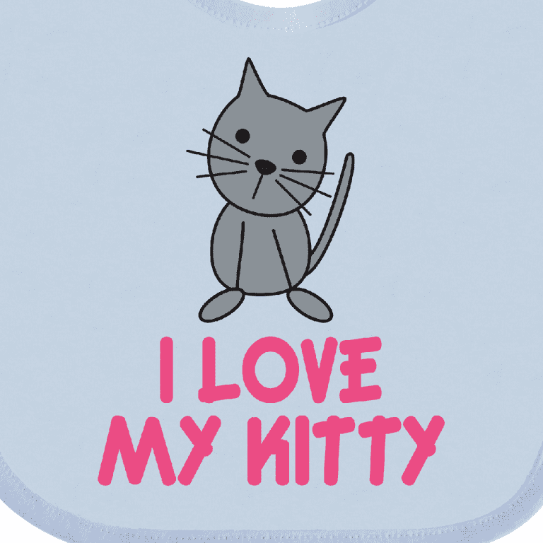 Inktastic Cat Lover I Love My Kitty Girls Baby Bib