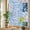 Blue, variant on Pink Floral Window Privacy Film, Blue Splicing Stained Glass Rainbow Film Decorative Window Clings, Static Cling Sun Blocking Stickers 17.7" x 39.3"