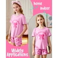 thumbnail image 2 of Girls Pajamas Sets Short Sleeve Summer Pjs for Girls Bow Sleepwear Clothes Sets Size 3-16, 2 of 2