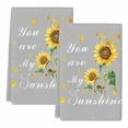 thumbnail image 2 of Sunflower Kitchen Towels Set of 2, Vintage Botanical Absorbent Dish Towels for Kitchen, Microfiber Hand Towel, Quick Drying Tea Towel for Cleaning Decorative Dishcloths Farmhouse Floral Grey, 2 of 7