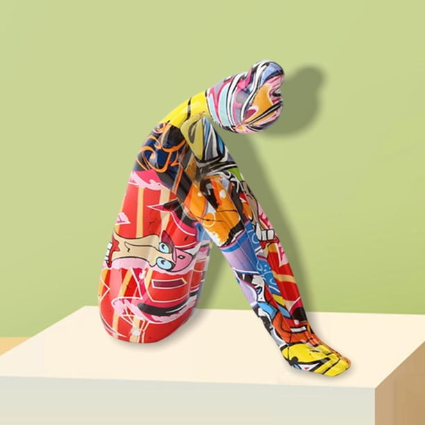 Estatuils de decoración de estatua de pose de yoga , artículos de decoración moderna para para estante, decoración de d rojo perfecl estatua de escultura de escritorio