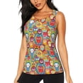 thumbnail image 1 of Fotbe Boho Cute Owls Blusas Sin Mangas para Mujer – Estilo Casual, Corte Suelto, Slim-Fit, Cuello Redondo Deportivo, Tops de Verano para Gimnasio y Yoga-Large, 1 of 7