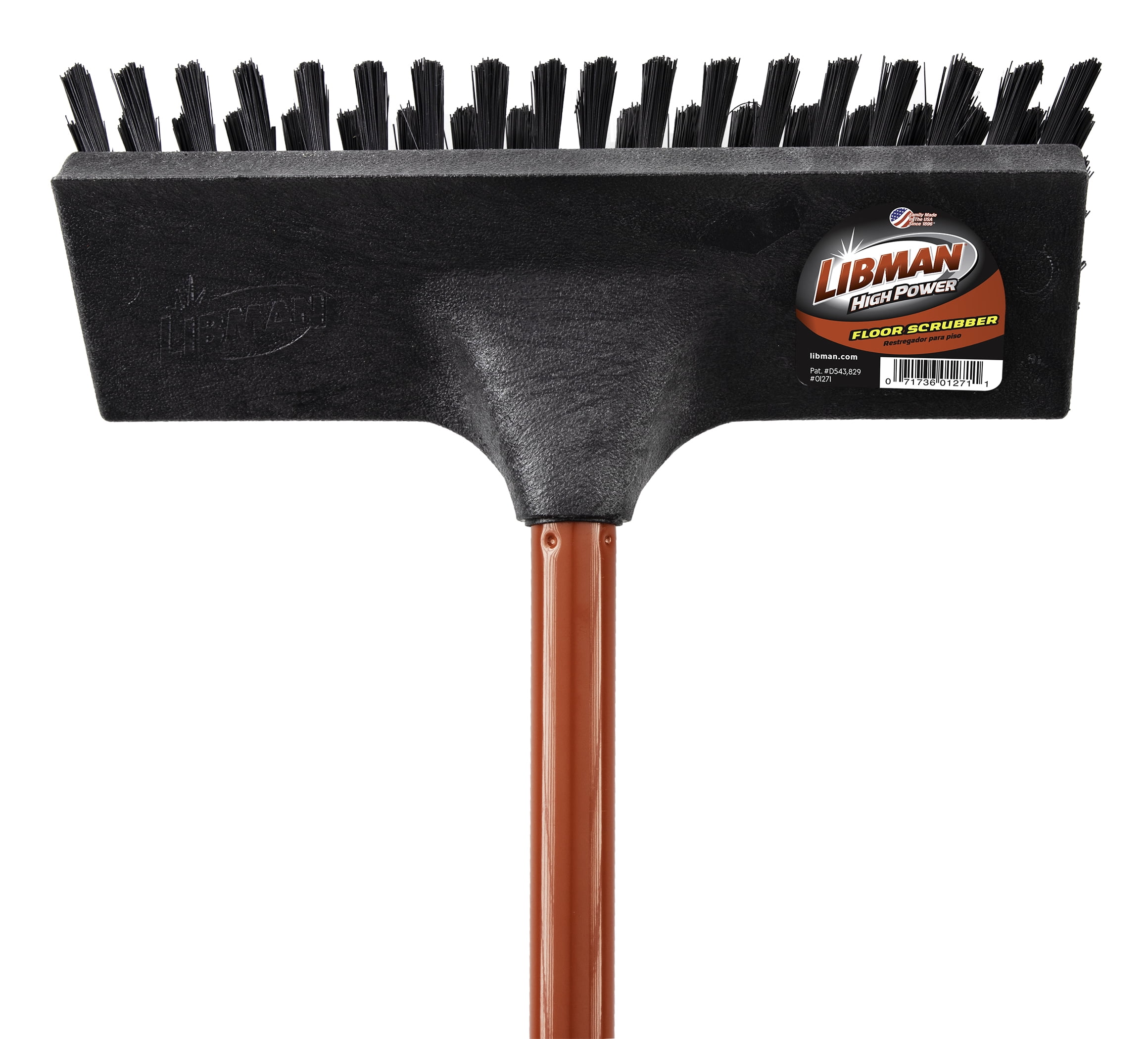 Libman 1559 Black Swivel and Grout Scrub Brush with 60 Red Handle
