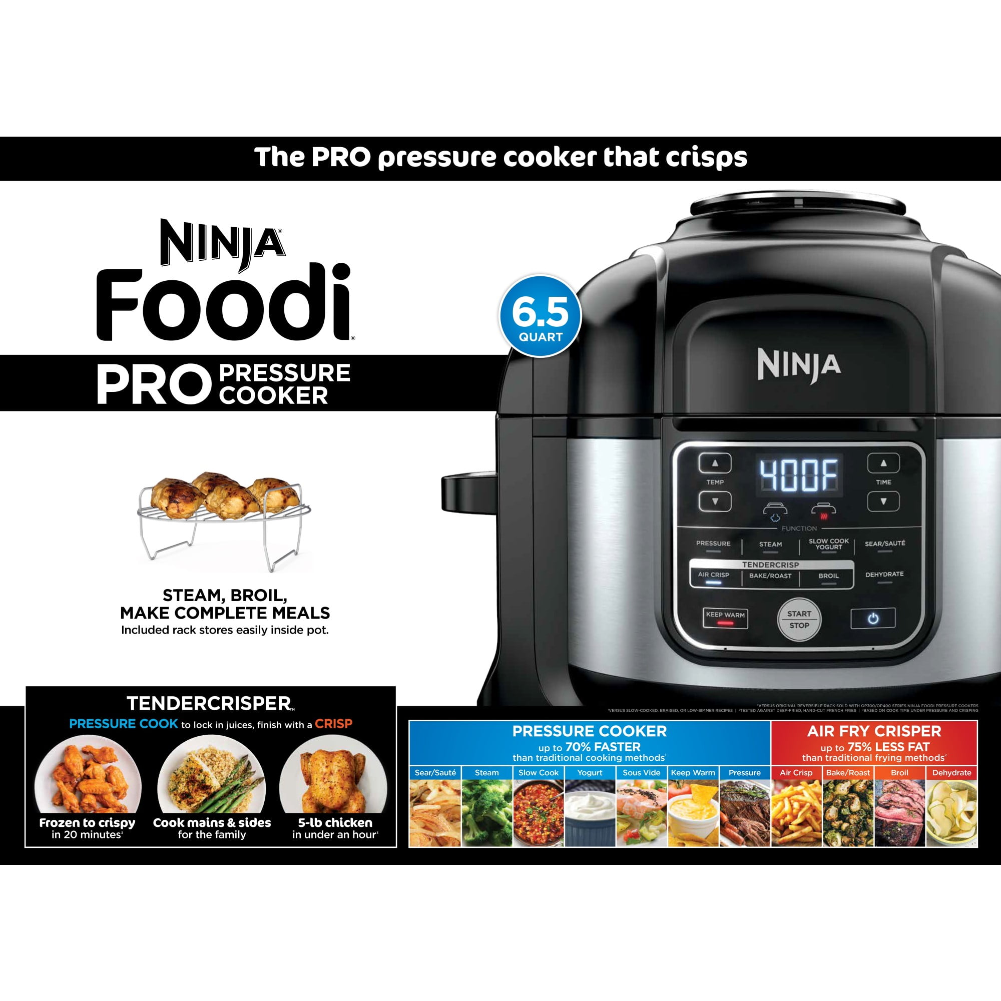 Qt Ninja Foodi Pressure Cooker Air Fryer Op350co NEW Ninja Foodi