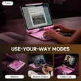 thumbnail image 3 of Transparent Keyboard Case for iPad Pro 11 inches 2024(M4), 360° Rotating Hinge, Full-Size Tactile Keys, 7 Colors Backlight, Trackpad. (Pink Glow, 11-in Pro(M4)), 3 of 4
