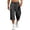 Black, variant on Men's Cargo Cropped Pants with Elastic Drawstring Waist and Side Pockets Featuring Knit Cotton Fabric for Summer Days Beach Walks Picnic Outings Gym Workouts Basketball Games Light Purple S