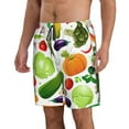 thumbnail image 2 of Kll Vegetables2 Men'S Casual Summer Beach Shorts Hawaiian Shorts With Pockets-Small, 2 of 9