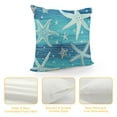 thumbnail image 4 of Creowell Starfish Pillow Case Cover,Coastal Sea Creature Soft Cushion Cover Reversible Print,Farmhouse Blue Wooden Stripes Decorative Throw Pillow Cover ,Multi-Size, 4 of 5