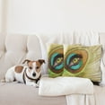 thumbnail image 4 of Ambesonne Colorful Throw Pillow Cover 2 Pack, Peacock Feather Eye, 16", Green Brown Turquoise, 4 of 7