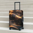 thumbnail image 6 of Gukieu Abstract Glowing Wave Pattern Print Suitcase Protective Cover, Elastic Zipper Buckle Suitcase Protective Cover, Suitable for Travel, Business Trip-X-Large, 6 of 7