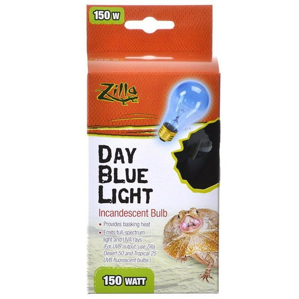 Zilla Incandescent Day Blue Light Bulb for Reptiles 150 Watt Pack of 4