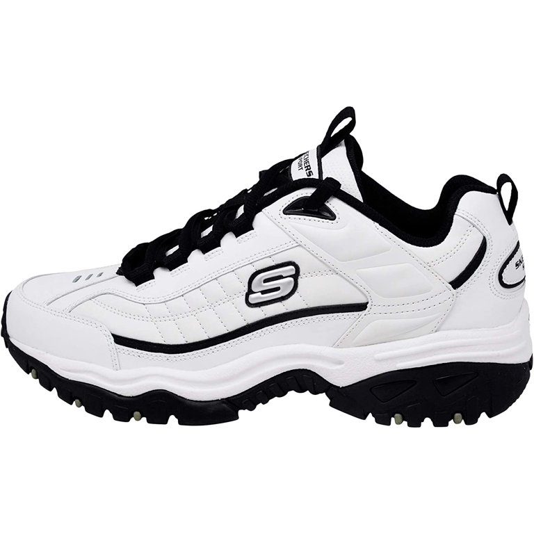 Skechers Men's Energy Afterburn Lace-Up Sneaker, White/Black, 9.5 W US