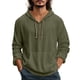 thumbnail image 2 of pstuiky camisa de manga larga para hombre, Suéter playero informal de manga larga con capucha y cordón ajustable para hombre salir tops m, 2 of 3