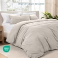 thumbnail image 4 of Bare Home Washed Duvet Cover Set - Ultra-Soft - Premium 1800 Collection - 3 Piece - Cal King, Fog, 4 of 8