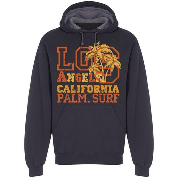 Los Angeles Palm Surf Hoodie Men -Image by Shutterstock, Male 3X-Large