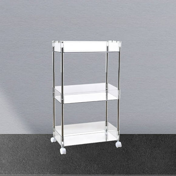 Storage Shelving Unit, Durable Transparent Dormitory Storage Shelf Acrylic for Home 3 Layers 62x37x20.5cm