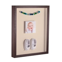 ArtToFrames 16x20 Inch Shadow Box Picture Frame, with a Verlinga Brown 1 Wide Shadowbox frame and Alabaster Mat Backing (4656)