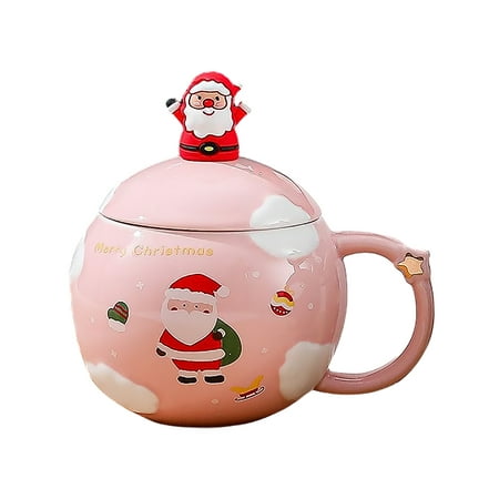 

Cute Christmas Mug With Lid Kawaii Cup Novelty Mug For Coffee Tea And Milk Mug Gift 450ml/15oz