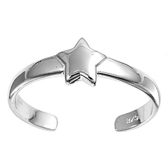 Star .925 Sterling Silver Toe Ring Jewelry Female Unisex