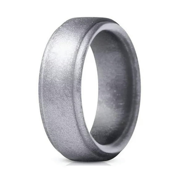 EOEMY Silicone Ring Men&Women Ring Finger Ring Hypoallergenic Rubber Bands Outdoor Us-Silver-8