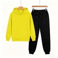 thumbnail image 3 of BXJX Boys Outfit Sets, 2 Piece Running Long Sleeve School Hoodies and Joggers Sets with Pockets Yellow Size 11-12 T, 3 of 5