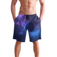 thumbnail image 4 of Dailycode Men's Quick Dry Swim Trunks Beach Shorts Casual Summer Board Shorts with Pockets, Blue Planet in Space, 4 of 8