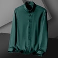 thumbnail image 5 of JTieacloth Business Casual Shirt Men's Dress Shirts Solid Long Sleeve Stretch Formal Shirt Business Casual Button Down Shirts Green, 5 of 6