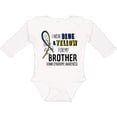 thumbnail image 3 of Inktastic I Wear Blue and Yellow for my Brother- Down Syndrome awareness Boys or Girls Long Sleeve Baby Bodysuit, 3 of 5