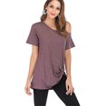 thumbnail image 3 of FALEXO Short Sleeve Cold Shoulder Tops Blouse Kink Tshirt Top, 3 of 6