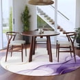 thumbnail image 3 of Round Rugs 5Ft, Marble Purple Round Area Rug Washable Indoor Throw Carpet, Gold White Modern Gradient Ocean Ripple Soft Non Slip Circle Rug for Cabinet Bathroom Home Decor Aesthetic, 3 of 8