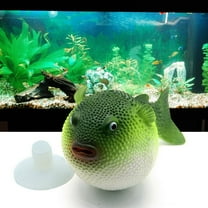 OATIPHO Luminous Green Plastic Puffer Fish Aquarium Decoration Safe Simulation Ornament