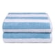 thumbnail image 3 of Toalla de playa y alberca a rayas azul cielo, algodón, suave y absorbente, lavable a máquina, de secado rápido, grande, paquete de 2, 76 x 152 cm, 3 of 8