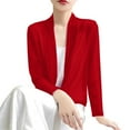 thumbnail image 4 of Red Cardigan for Women's Long Sleeve Ice Silk Knit Skirt V Neck Cardigan Womens Fall Fashion 2024, 4 of 5