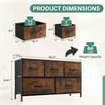 thumbnail image 2 of TINKLE WELL 5 Drawers Dresser, Fabric Storage Drawers, Small Chest Tower, Storage Organizer Units for Clothing, Closet, Fabric Bins, Wood Top and Steel Frame, Rust, 2 of 7