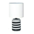 thumbnail image 1 of Ceramic Table Lamp With Shade (Striped) (White), 1 of 1