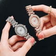 thumbnail image 2 of XR4603 Lujoso Bling Reloj de pulsera para mujer decorado con cristal completo Reloj elegante pa MABOTO Mirar, 2 of 7