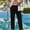 A580 Black, variant on Men's Linen Pants Casual Summer Beach Trousers Lightweight Breathable Straight Leg Loose Fit Yoga Lounge Pants with Elastic Drawstring Waist and Side Pockets