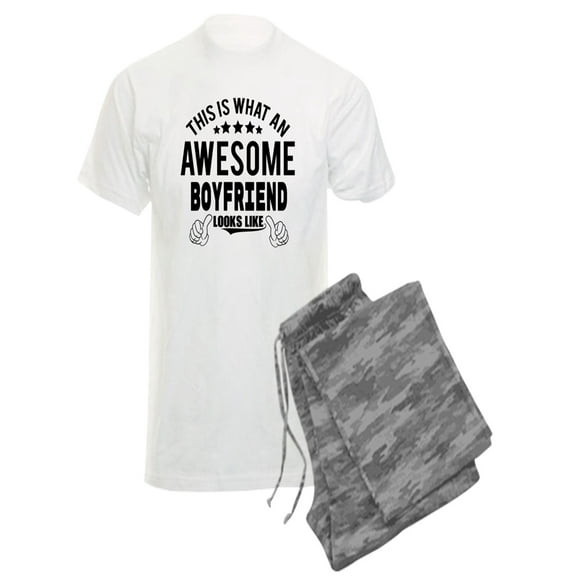 CafePress - THIS IS WHAT AN AWESOME BOYFRIEND LOOKS LIKE Pajam - Men's Light Pajamas