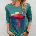 thumbnail image 2 of Tops para mujer Camisas Blusas Elegante Casual Camisas de manga larga Moda Cuello redondo Impreso Top Camiseta Blusa Odeerbi ODB-5, 2 of 9