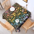 thumbnail image 2 of Dark Pioneer Flower Pattern Square Tablecloth,Waterproof Square Table Cover,Wipeable Spillproof Washable Table Cover for Home Kitchen Party Decor 42"X42"(107x107cm), 2 of 6