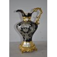 thumbnail image 2 of Black and Silver Rounded Hydria Resin Vase Size: 11" x 8" x 18"H, 2 of 11