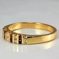 thumbnail image 2 of Lakshya Jewel LLC 2Ct Round Cut Pink CZ Half Wedding Band Ring 14K Yellow Gold Plated, 2 of 4