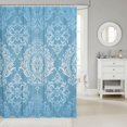 thumbnail image 2 of Adults Blue Vintage Damask Floral Shower Curtain Oriental Antique Bathroom Shower Curtain Set 72"x80" Gothic Bohemia Boho Floral Bath Curtain Bohemian Exotic Bathroom Accessories, 2 of 5