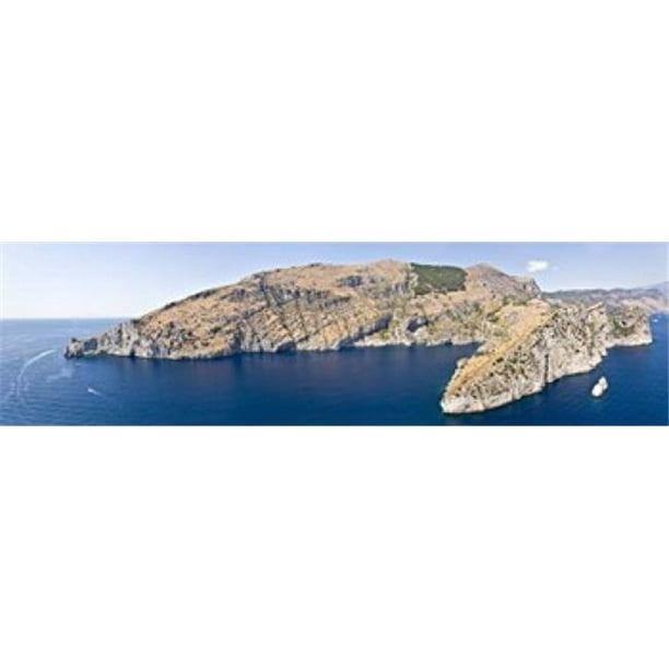 Panoramic Images PPI125815L Île dans la Mer Punta Campanella Baie de Ieranto Capri Naples Campania Italie Affiche Imprimée par Panoramic Images - 36 x 12